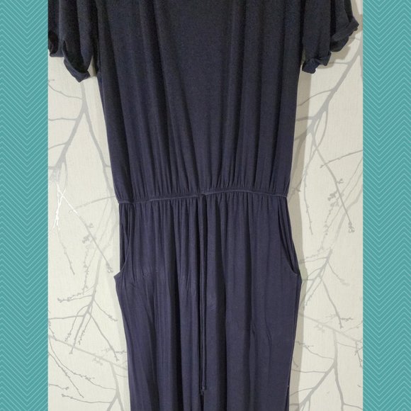 Annabelle Navy Tie Waist Jumpsuit - Picture 3 of 6